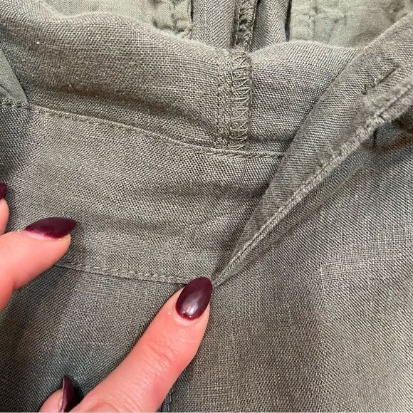 Ladies Nicole Miller Green 100% Linen Wide Leg Pants Size Small - Picture 11 of 12